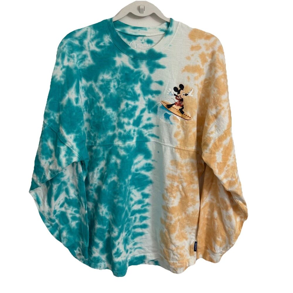 Disney Aulani Hawaii Spirit Jersey Long Sleeve S Adult Surfing Mickey Tie Dye